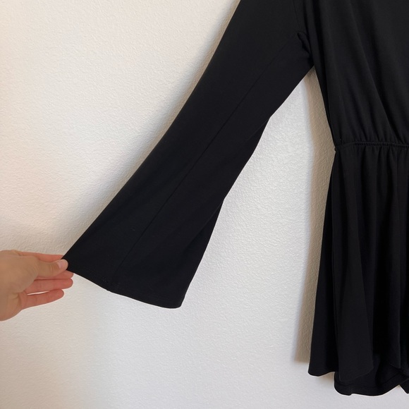 Lulu’s Black Long Sleeve Cutout Romper - Picture 7 of 9